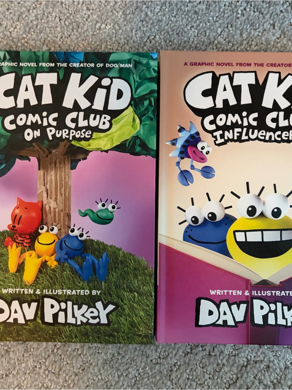 Cat Kid Comic Club Graphic Novels - Pink & Green Covers